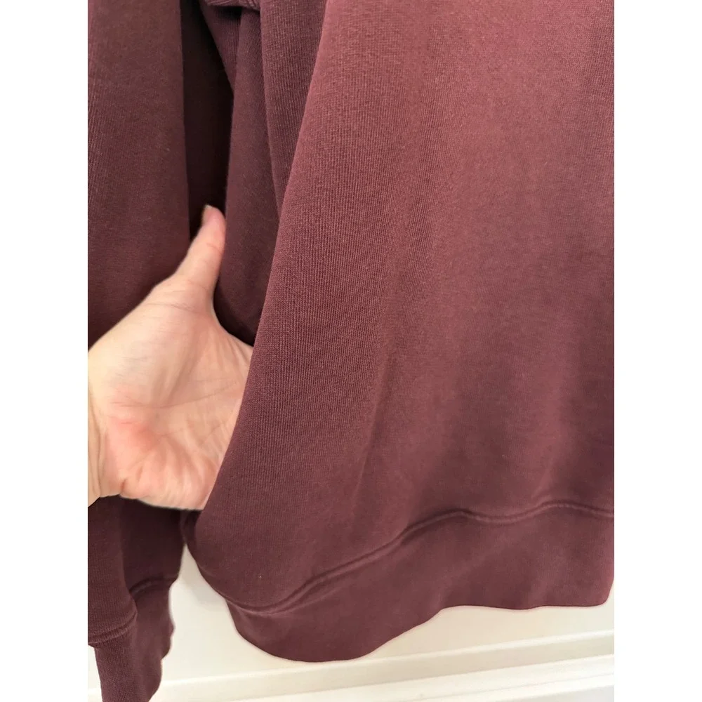 LL Bean Mens Large Quarter Zip Pullover Sweatshirt Maroon 0KC41 Y2K